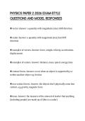 PHYSICS PAPER 2 2026 EXAM-STYLE QUESTIONS AND MODEL RESPONSES