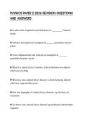 PHYSICS PAPER 2 2026 REVISION QUESTIONS AND ANSWERS