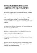 PHYSICS PAPER 2 2026 PRACTICE TEST QUESTIONS WITH EXEMPLAR ANSWERS