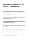 PJM GENERATOR FINAL PAPER 2026 FULL Q&A STUDY GUIDE GRADED A&plus;
