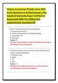 Virginia Journeyman Plumber Exam With Actual Questions & Verified Answers&comma; Plus Explained Rationales&sol;Expert Verified For Guaranteed 100&percnt; Pass 2026&sol;Latest Update&sol;Instant Download Pdf