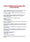ITEC 2110 Midterm Exam Questions With Correct Answers