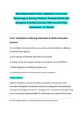 WGU D220 EXAMS STUDY BUNDLE 2026&sol;2027 &vert; Objective Assessments & Pre-Assessment &vert; Information Technology in Nursing Practice &vert; Questions & Verified Answers 100&percnt; Correct &vert; Grade A &vert; Pass Guaranteed - A&plus; Graded
