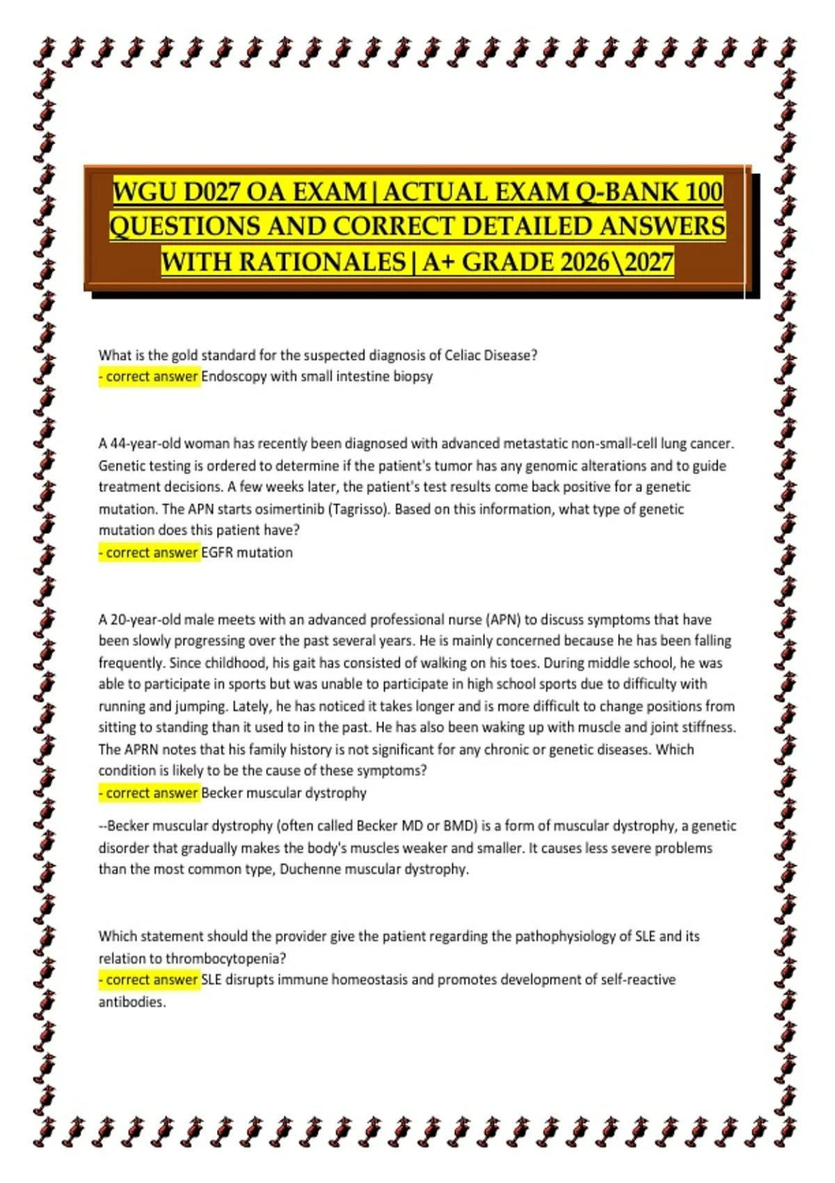 WGU D027 OA Exam Question Bank (100 Questions with Detailed Answers and ...