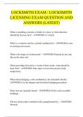 LOCKSMITH EXAM &sol; LOCKSMITH  LICENSING EXAM QUESTION AND  ANSWERS &lpar;LATEST&rpar;