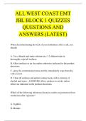 ALL WEST COAST EMT  JBL BLOCK 1 QUIZZES  QUESTIONS AND  ANSWERS &lpar;LATEST&rpar;