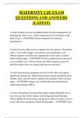 MATERNITY CJE EXAM  QUESTIONS AND ANSWERS  &lpar;LATEST&rpar;