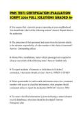 PMK TESTS CERTIFICATION EVALUATION SCRIPT 2026 FULL SOLUTIONS GRADED A&plus;