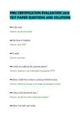 PMU CERTIFICATION EVALUATION 2026 TEST PAPER QUESTIONS AND SOLUTIONS