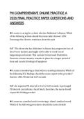 PN COMPREHENSIVE ONLINE PRACTICE A 2026 FINAL PRACTICE PAPER QUESTIONS AND ANSWERS