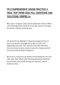 PN COMPREHENSIVE ONLINE PRACTICE A FINAL TEST PAPER 2026 FULL QUESTIONS AND SOLUTIONS VERIFIED A&plus;