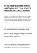 PN COMPREHENSIVE ONLINE PRACTICE CERTIFICATION SCRIPT 2026 COMPLETE QUESTIONS AND CORRECT ANSWERS