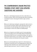 PN COMPREHENSIVE ONLINE PRACTICE TRAINING STUDY SHEET 2026 UPDATED QUESTIONS AND ANSWERS