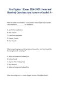 Fire Fighter 1 Exam 2026-2027 &lpar;Jones and Bartlett&rpar; Questions And Answers Graded A&plus;
