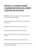 PRACTICAL VOCATIONAL NURSING COMPREHENSIVE REVIEW 2026 VERIFIED QUESTIONS AND SOLUTIONS