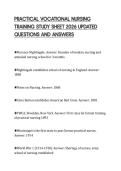 PRACTICAL VOCATIONAL NURSING TRAINING STUDY SHEET 2026 UPDATED QUESTIONS AND ANSWERS