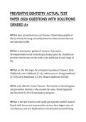 PREVENTIVE DENTISTRY ACTUAL TEST PAPER 2026 QUESTIONS WITH SOLUTIONS GRADED A&plus;
