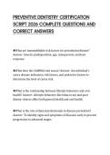 PREVENTIVE DENTISTRY CERTIFICATION SCRIPT 2026 COMPLETE QUESTIONS AND CORRECT ANSWERS
