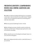 PREVENTIVE DENTISTRY COMPREHENSIVE REVIEW 2026 VERIFIED QUESTIONS AND SOLUTIONS