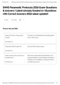 SNHD Paramedic Protocols 2026 Exam Questions & Answers &vert; Latest Already Graded A&plus; &vert;Questions with Correct Answers 2026 latest update&excl;&excl;