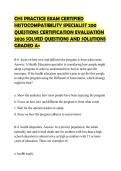 CHS PRACTICE EXAM CERTIFIED HISTOCOMPATIBILITY SPECIALIST 200 QUESTIONS CERTIFICATION EVALUATION 2026 SOLVED QUESTIONS AND SOLUTIONS GRADED A&plus;