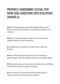 PROPHECY ASSESSMENT ACTUAL TEST PAPER 2026 QUESTIONS WITH SOLUTIONS GRADED A&plus;