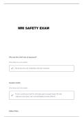 MRI SAFETY TRAINING QUESTIONS AND VERIFIED ANSWERS