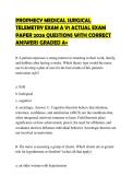 PROPHECY MEDICAL SURGICAL TELEMETRY EXAM A V1 ACTUAL EXAM PAPER 2026 QUESTIONS WITH CORRECT ANSWERS GRADED A&plus;