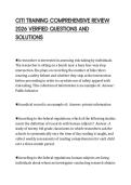 CITI TRAINING COMPREHENSIVE REVIEW 2026 VERIFIED QUESTIONS AND SOLUTIONS
