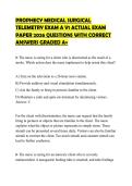 PROPHECY MEDICAL SURGICAL TELEMETRY EXAM A V1 ACTUAL EXAM PAPER 2026 QUESTIONS WITH CORRECT ANSWERS GRADED A&plus;