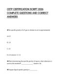 CETP CERTIFICATION SCRIPT 2026 COMPLETE QUESTIONS AND CORRECT ANSWERS