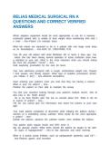 RELIAS MEDICAL SURGICAL RN A QUESTIONS AND CORRECT VERIFIED ANSWERS