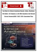 Test Bank for Clinical Anesthesia Barash&comma; Cullen&comma; Stoelting&rsquo;s 9th Edition &vert; All Chapters &lpar;1&ndash;59&rpar; &vert;With Questions And Revised Correct Answers&lpar;2026 &sol; 2027&rpar; 100&percnt; Guaranteed Pass