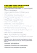 ILLINOIS PUBLIC ADJUSTER UPDATED STUDY GUIDE QUESTIONS AND ANSWERS MARKED