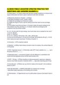 ILLINOIS PUBLIC ADJUSTER UPDATED PRACTICE TEST QUESTIONS AND ANSWERS MARKED