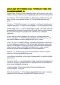 SOCIOLOGY 101 UPDATED FINAL PAPER QUESTIONS AND ANSWERS MARKED