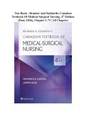 Test Bank - Brunner and Suddarths Canadian Textbook of Medical-Surgical Nursing&comma; 4th Edition &lpar;El Hussein&comma; 2026&rpar;&comma; Chapter 1-74 &vert; All Chapters