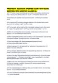 PROSTHETIC ASSISTANT UPDATED EXAM STUDY GUIDE QUESTIONS AND ANSWERS MARKED