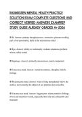 RASMUSSEN MENTAL HEALTH PRACTICE SOLUTION EXAM COMPLETE QUESTIONS AND CORRECT VERIFIED ANSWERS EXAMPREP STUDY GUIDE ALREADY GRADED A&plus; 2026