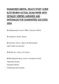 RASMUSSEN MENTAL HEALTH STUDY GUIDE ELITE REVIEW ACTUAL EXAM PAPER WITH DETAILED VERIFIED ANSWERS AND RATIONALES FOR GUARANTEED SUCCESS 2026