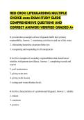 RED CROSS LIFEGUARDING MULTIPLE CHOICE 2026 EXAM STUDY GUIDE COMPREHENSIVE QUESTIONS AND CORRECT ANSWERS VERIFIED GRADED A&plus;