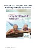 Test Bank - Caring for Older Adults Holistically&comma; 6th Edition &lpar;Dahlkemper&comma; 2026&rpar;&comma; Chapter 1-20 &vert; All Chapters