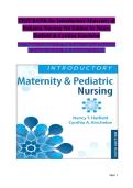TEST BANK for Introductory Maternity &  Pediatric Nursing 5th Edition by Nancy  Hatfield & Cynthia Kincheloe  All Chapters Included 1-42 With Expert Approved Questions  & Accurate Answers With Rationales&vert; A&plus; PASS 