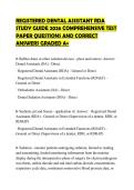 REGISTERED DENTAL ASSISTANT RDA STUDY GUIDE 2026 COMPREHENSIVE TEST PAPER QUESTIONS AND CORRECT ANSWERS GRADED A&plus;