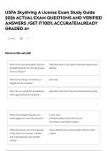 USPA Skydiving A License Exam Study Guide 2026 ACTUAL EXAM QUESTIONS AND VERIFIED ANSWERS &sol;GET IT 100&percnt; ACCURATE&vert;ALREADY GRADED A&plus;