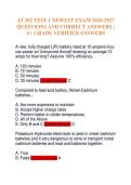 AT 202 TEST 1 NEWEST EXAM 2026-2027 QUESTIONS AND CORRECT ANSWERS &vert; A&plus; GRADE VERIFIED ANSWERS
