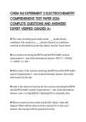 CHEM 162 EXPERIMENT 2 ELECTROCHEMISTRY COMPREHENSIVE TEST PAPER 2026 COMPLETE QUESTIONS AND ANSWERS EXPERT VERIFIED GRADED A&plus;