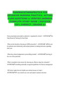 PHARMACOTHERAPEUTICS FOR ADVANCED NURSING PRACTICE &vert; ACTUAL EXAM QUESTIONS & VERIFIED ANSWERS &vert; COMPLETE STUDY GUIDE &vert; 2025&sol;2026 &vert; 100&percnt; CORRECT &vert; GRADED A&plus;