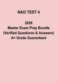 NAO Test 4 Optometry Exam Practice Questions & Study Guide PDF