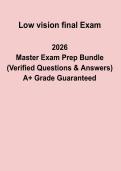 Low Vision Final Exam Study Guide & Optometry Notes PDF
